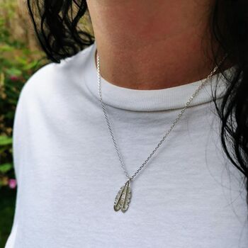 Mum And Daughter Sterling Silver Feather Necklace, 7 of 12