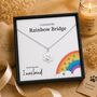 Personalised Dog Memorial Necklace Rainbow Bridge Paw Print Pendant, thumbnail 5 of 9
