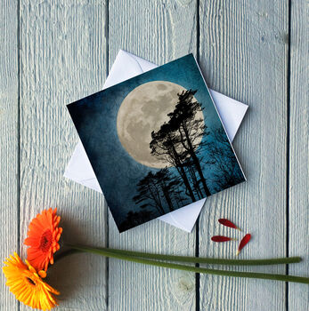 Moonlit Trees On Skye Greetings Card, 2 of 2