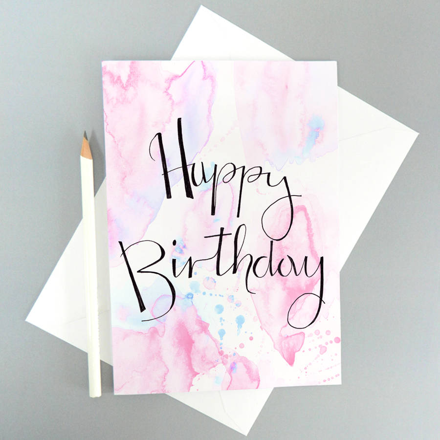 pink 'happy birthday' card by de fraine design london ...