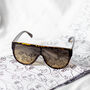 Flat Top Full Lens Sunglasses In Tortoise Shell, thumbnail 1 of 3