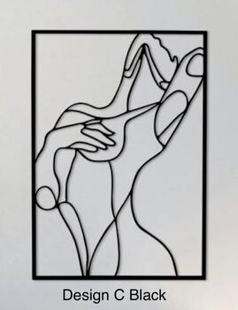 Female Body Outlines Black Wall Art Wall, 4 of 4