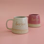 Bes Tea Handmade Ceramic Mug, White Or Pink Bestie Gift, thumbnail 1 of 9