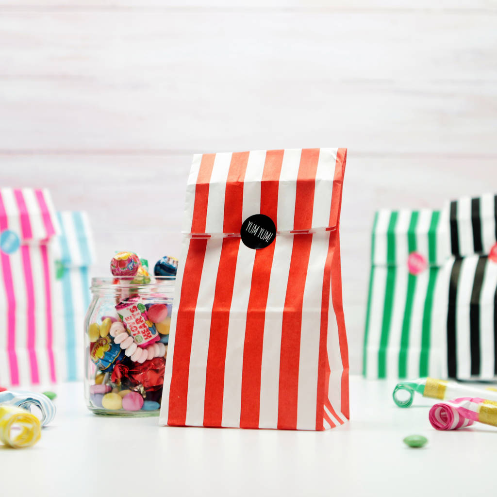 Paper Stripped Stripe Bag Party Sweets Bags Packitsafe 300 x Pink Candy Bags 5x7 Inch 