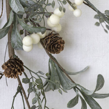 White Berry Spray With Frosted Leaves, 2 of 2