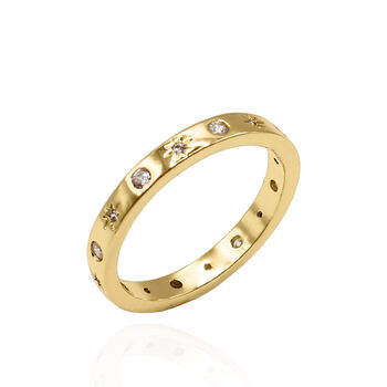 Faith Star Studded Ring 18 K Gold Plated, 2 of 5