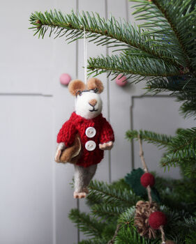 Personalised Felt Mouse Christmas Tree Decoration, 10 of 10