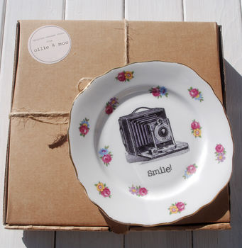 'Smile' Upcycled Vintage China Tea Plate, 2 of 2