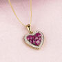 Ruby And Diamond 9ct Gold Heart Pendant Necklace*, thumbnail 2 of 5