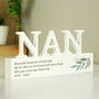 Personalised Botanical Wooden Ornament For Nan, thumbnail 3 of 4