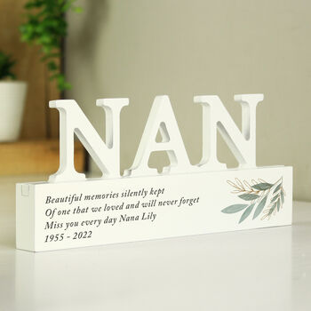 Personalised Botanical Wooden Ornament For Nan, 3 of 4