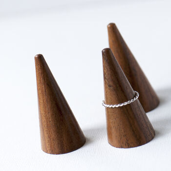 Rose Wood Natural Wood Ring Cone Holder, 5 of 7