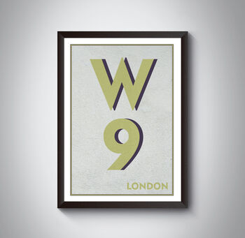 W9 Maida Vale, London Postcode Typography Print, 8 of 10