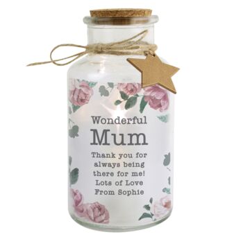 Personalised Floral Watercolour LED Glass Jar, 4 of 4