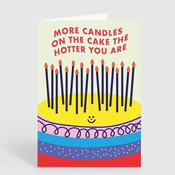 More Candles On Cake Hotter You Are Funny Birthday Card, 2 of 2