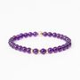 Handmade 6mm Amethyst Healing Crystal Bracelet With Gold Filled Details, thumbnail 2 of 4