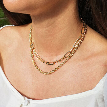 18k Gold Plated Paperclip Necklace, 4 of 6