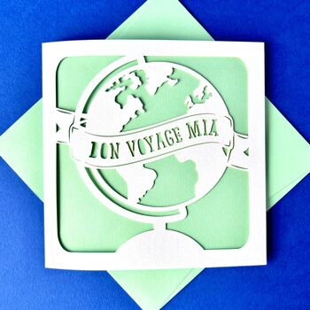 Personalised Papercut Bon Voyage Card, 2 of 4