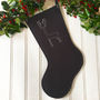Wool Felt Christmas Stocking With Embroidered Reindeer, thumbnail 3 of 4