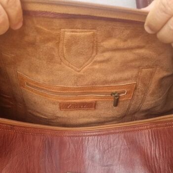 Large Genuine Moroccan Leather Holdall Duffel, 8 of 8