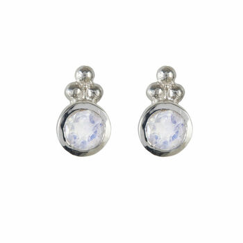 Holi Jewel Amethyst Silver Stud Earrings, 7 of 12