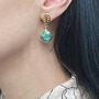 18k Gold Vermeil Plated Seraphinite Earrings, thumbnail 2 of 4
