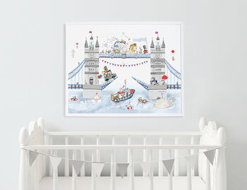 Personalised Tower Bridge London Baby Poster, 3 of 8