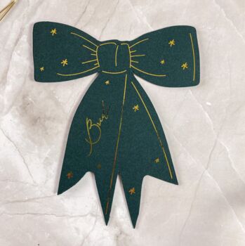 Dark Green And Gold Bow Shaped Place Names, 3 of 6