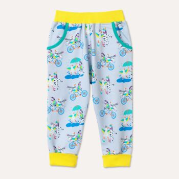 Organic Kids Joggers With Duck And Zebra Print, 4 of 6