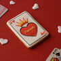Biscuiteers Hand Iced Personalised Queen Of Hearts Biscuit Card, thumbnail 3 of 5