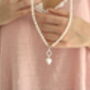 Double Strand Pearl And Silver Heart Necklace, thumbnail 7 of 11