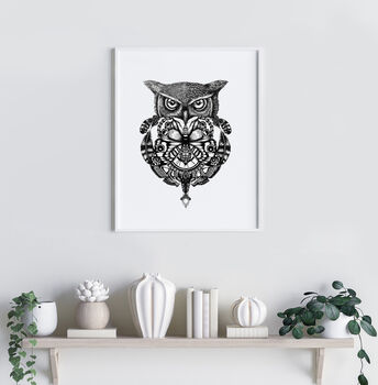 'The Owl And Pocket Watch' Fine Art Print, 2 of 7