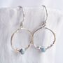 Sterling Silver Circle Larimar Drop Earrings, thumbnail 1 of 5