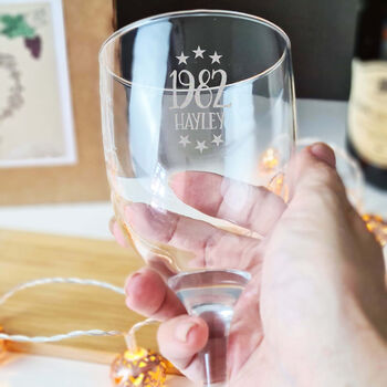 Personalised 40th Birthday Engraved Wine Glass Gift, 5 of 8