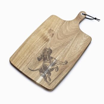 Personalised Bloodhound Engraved Acacia Serving Board, 3 of 7