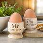 Personalised Couples Wooden Egg Cup Set, thumbnail 1 of 4