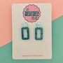 Retro Rectangle Glitter Earrings, thumbnail 4 of 6