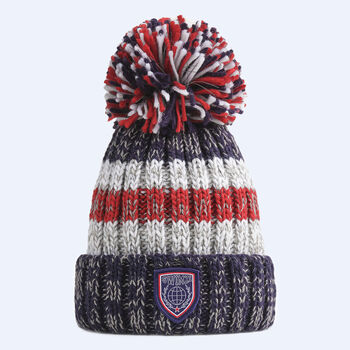 Navy Red Reflective Super Bobble Hat, 2 of 6