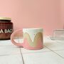 Handmade Ceramic Pink Wavy Mug, thumbnail 2 of 4