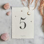 Celestial Moon And Stars Table Numbers, thumbnail 1 of 4