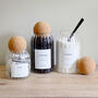 Cork Ball Ribbed Glass Storage Jar With Personalised Waterproof Label, thumbnail 2 of 10