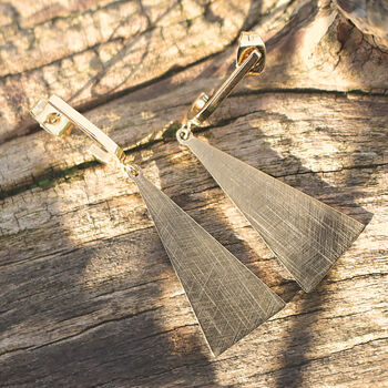 Triangle Earrings 18k Geometric Jewellery, 3 of 7