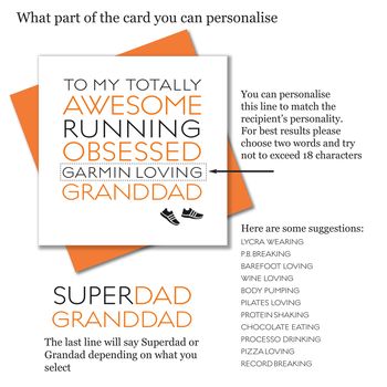 Running Obsessed Dad Father's Day Fitness Card, 2 of 3