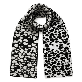 Hearts Wool And Cashmere Scarf Black, 2 of 3