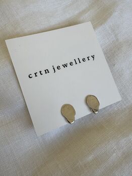Recycled Silver Molten Stud Earrings, 2 of 3