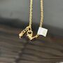 Handmade Gold Leaf Block Necklace Mustard Yelllow, thumbnail 7 of 7