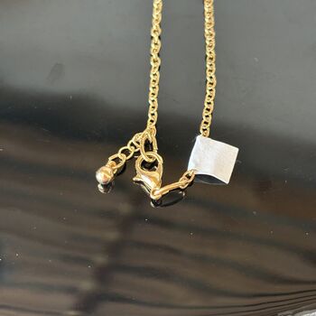 Handmade Gold Leaf Block Necklace Mustard Yelllow, 7 of 7