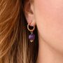 Amethyst Hoop Earrings, thumbnail 2 of 4