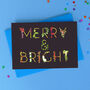 Merry And Bright Christmas Card Pack Of Five, thumbnail 1 of 2