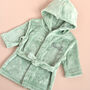 Personalised Baby Dressing Gown Floral Or Dino Print, thumbnail 7 of 12